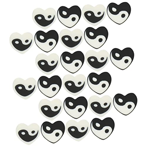 ARTIBETTER 100 Stück Polymer Clay Perlen Herzform mit Tai Chi Muster Schwarze und Weiße Diy Schmuckperlen für Armbänder und Mehr von Artibetter