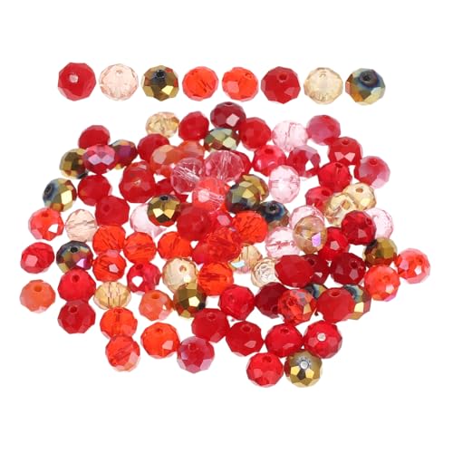 ARTIBETTER 100 Stück Teiliges Glasperlen Facettierte Schmuckperlen für DIY Armband Halskette Ohrring Basteln Freundschaftsarmband Spacer Beads Rot von Artibetter