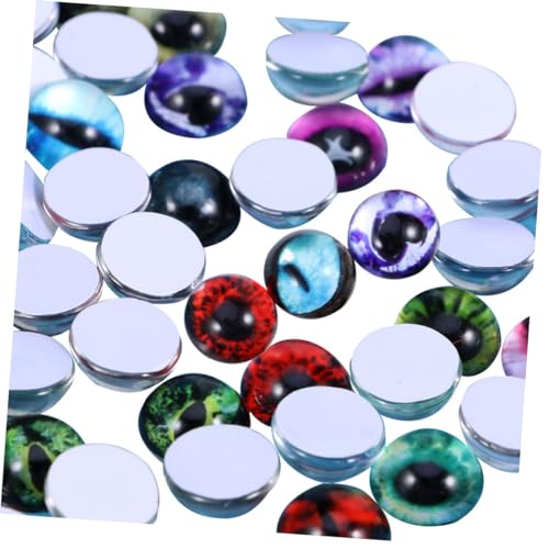 ARTIBETTER 100 Stück Tieraugen Cabochons für DIY Bastelprojekte Selbstklebende Glasaugen für Schmuckherstellung Puppen Schlüsselanhänger und Dekorationen Zufällige Farben von Artibetter