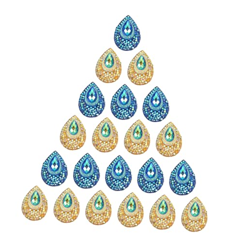 ARTIBETTER 100 Stück Tropfenförmige Resin Rhinestones mit Flacher Basis Bunte Strasssteine für DIY Schmuck Hochzeitskleider Textilien und Nägel zum Aufnähen und Basteln von Artibetter