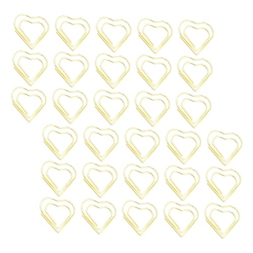 ARTIBETTER 100 Stück herzförmige Büroklammer Papier dokumentieren Clips Büroklammern kreative Büroklammern Büro Büroklammern kreativ geformte Büroklammern Rostfreier Stahl Golden von Artibetter