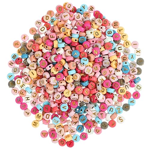ARTIBETTER 1000 Stück Englische Alphabete Alphabetperlen Perlen für Armbänder Buchstabenperlen einkreisen Brief Spacer Basteln Sie Plastikperlen Schmuck Quetschperlen Acryl Zufällige Farbe von Artibetter