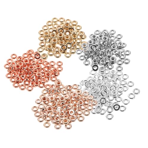ARTIBETTER 1000 Stück Flache Runde Abstandsperlen in Gold Weiß Roségold Silber und Rotkupfer für Schmuckherstellung Vielseitige Spacer Beads zum Basteln von Armbändern Halsketten und von Artibetter