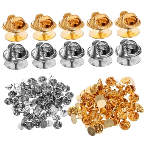 ARTIBETTER 100Sätze Sicherheitsnadeln Rückseiten für Anstecknadeln DIY Broschen Zubehör Clutch Rückseiten für Abzeichen Krawattennadeln und Schmuckherstellung von Artibetter
