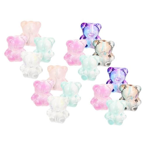 ARTIBETTER 100Stücke Bärenperlen DIY Accessoires Dekorative Glasanhänger für Schmuckherstellung Armbänder und Bastelprojekte Zufällige Farben von Artibetter