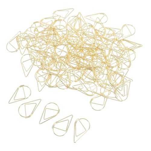 ARTIBETTER 100Stücke Kreative Metallpapierclips Tropfenform Langlebige Büroklammern für Dokumente Fotos und Notizen für Schule und Büro Goldene Teardrop Design von Artibetter