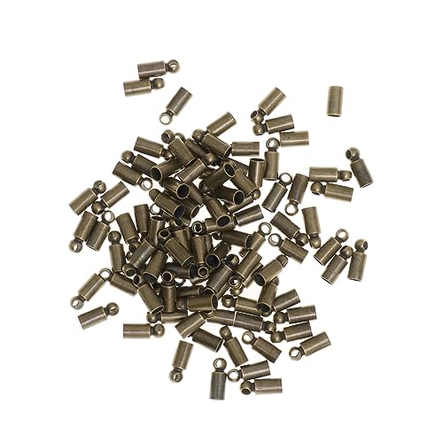 ARTIBETTER 100Stücke Kupferschnurspitzen Endkappen für DIY Schmuck Crimp Endkappen für Halsketten und Armbänder für Satinschnur von Artibetter