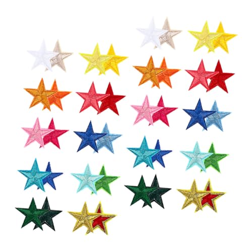 ARTIBETTER 102 Stück Teiliges Bunte Stern Aufbügel patches Polyester Bestickte Applikationen für DIY Kleidung Reparatur Dekoration Vielseitig Einsetzbar Einfache Anwendung von Artibetter