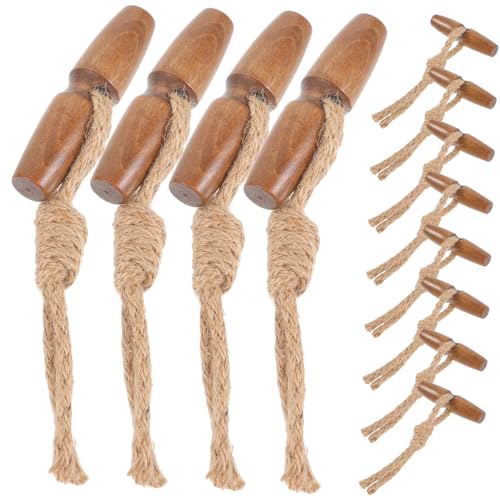 ARTIBETTER 10Paare Holz Umschaltknöpfe für Kleidung Retro Mantelknöpfe für Jacken und Windbreaker Kaffeefarbene Holzknöpfe mit Baumwollschnur Dekorieren von Artibetter