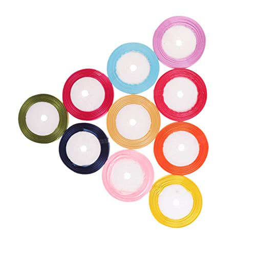 ARTIBETTER 10Rollen Polyester Schleifenbänder À für Geschenkverpackungen Hochzeitsdekorationen Bastelarbeiten und Partys Farben Breit von Artibetter