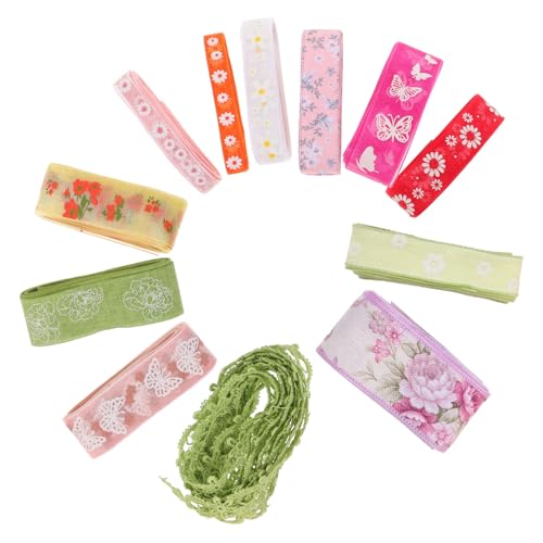 ARTIBETTER 12 Rollen Farbiges Satinband Verpackung rotes Band dekorativ Weiß Stoff klettband Zuschneidbares Kleiderband Blumenband aus Polyester Bastalbänder Präsentieren Sie ein Wickelband von Artibetter