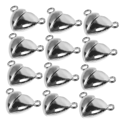 ARTIBETTER 12 Sätze Liebesmagnetkabel halskette verschluss Magnetverschluss Schmuck Magneten DIY Armband Zubehör Armbandmagnet Herzverschluss magnetische Haken bunte Magnete Legierung Silver von Artibetter