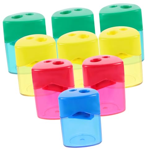 ARTIBETTER 12 Stück Bleistiftschärfer Anspitzer Handspitzer Handbleistiftspitzer kleine manuelle praktische Bleistiftspitzer Doppelloch-Bleistiftspitzer Plastik von Artibetter