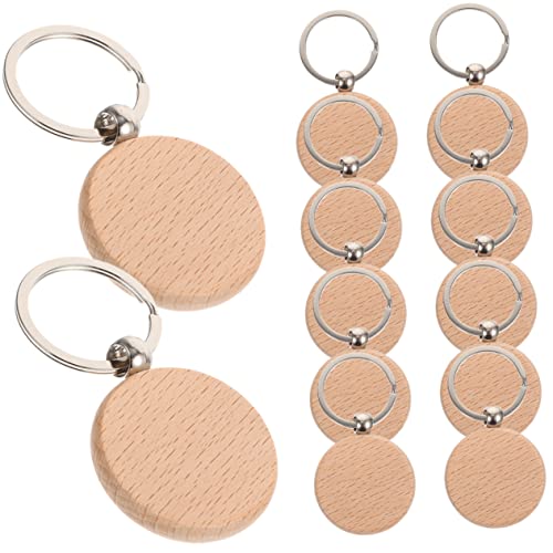 ARTIBETTER 12 Stück Diy Holz Schlüsselanhänger Rohlinge zum Gravieren Unbehandelte Schlüsselringe für Bastelprojekte für Schlüssel Taschen und von Artibetter