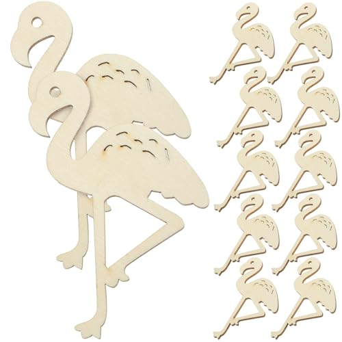 ARTIBETTER 12 Stück Flamingo Holz Bastelset Teilig Holzstücke für DIY Kunsthandwerk ca Kreative Verzierung für Partys Hochzeiten und Schulprojekte Robustes Material für Familienaktivitäten von Artibetter