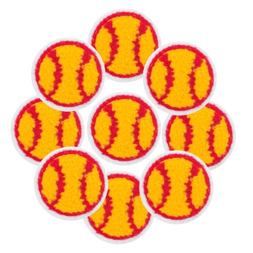 ARTIBETTER 12 Stück Gestickter Stoffaufnäher gestickte Aufnäher Flecken Flicken aufnähen kompakte Kleiderflicken multifunktionale Hutaufnäher Polyesterfaden Yellow von Artibetter