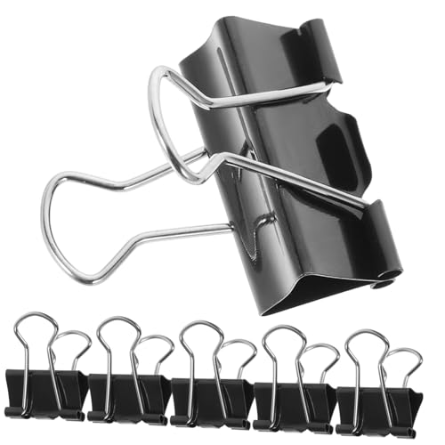ARTIBETTER 12 Stück Langes Schwanzclip -Schreibwaren Büroklammern Binder Büroklammer Heftklammern aus Metall kleine Bindeklammer große Bindeklammer Dokumentclips Metallklammer Eisen Schwarz von Artibetter