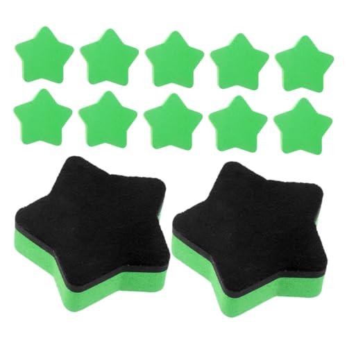 ARTIBETTER 12 Stück Pentagramm-radiergummi Mini Weiß Klein Trocken Abwischbare Radiergummis Kind Planke Trockenlöscher Für Das Klassenzimmer Whiteboard-radierer Green Eva-filztuch von Artibetter