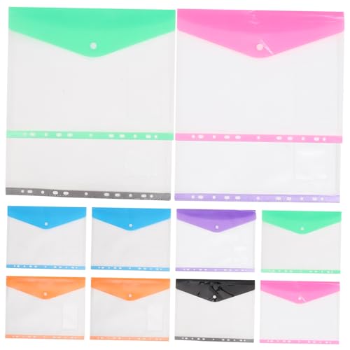 ARTIBETTER 12 Stück Teiliges Dokumentenaufbewahrungstaschen Wasserdichte Transparente Fächermappe mit Druckknopf für Büroorganisation und Datei Schutz Vielseitig Einsetzbar für Zuhause und von Artibetter