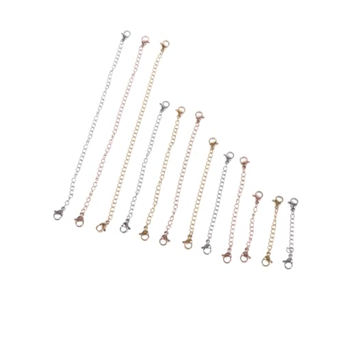 ARTIBETTER 12 Stück Teiliges Edelstahl Verlängerungsketten mit Doppel Lobster Verschluss in Silber Gold und Roségold Lange Schmuck Extender für DIY Halsketten und Armbänder ARTIBETTER 12 Stück Teiliges Edelstahl Verlängerungsketten mit Doppel Lobster Verschluss in Silber Gold und Roségold Lange Schmuck Extender für DIY Halsketten und Armbänder von Artibetter