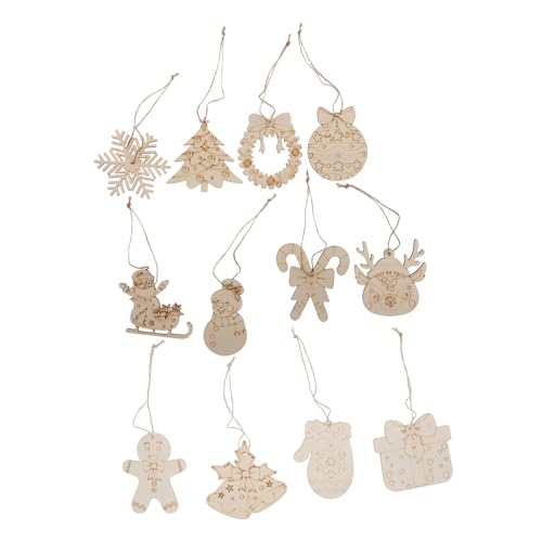 ARTIBETTER 12 Stück Teiliges Unbemalte Holzanhänger zum Bemalen Diy-holzscheiben aus Naturbelassenem Holz Robuste Weihnachtsbaumschmuck zum Basteln Vielseitige Dekoration für Festtage und von Artibetter
