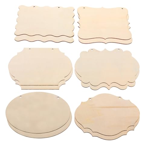 ARTIBETTER 12 Stück Unvollendete Holzschilder Teiliges für Diy Bastelprojekte Hängende Holzplaketten Robustem Material für Dekorationen und Persönliche von Artibetter