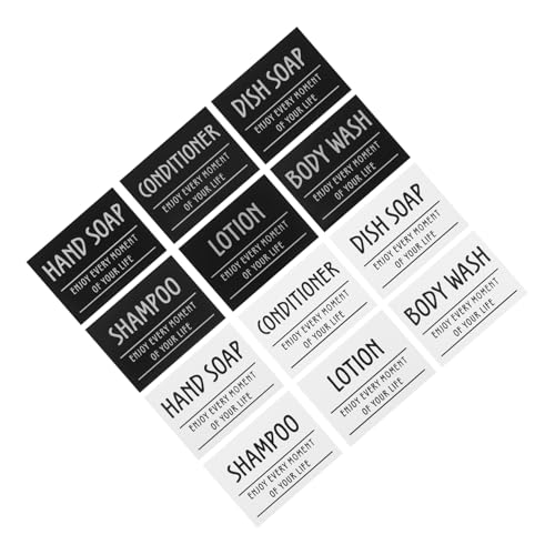 ARTIBETTER 12 Stück Wasserdichte Etiketten für Flaschen Shampoo Conditioner Handseife Aufkleber für Badezimmer für Glasbehälter und Reinigungsmittel ARTIBETTER 12 Stück Wasserdichte Etiketten für Flaschen Shampoo Conditioner Handseife Aufkleber für Badezimmer für Glasbehälter und Reinigungsmittel von Artibetter