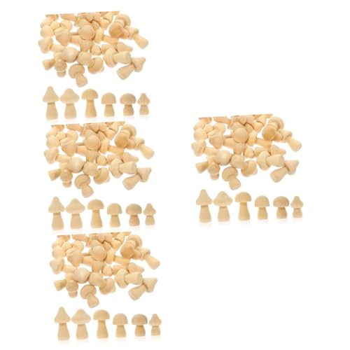 ARTIBETTER 120 Stck Teiliges DIY Holzpilz Bastelset Unbemalt zum Bemalen und Dekorieren Pilzförmige Naturholzfiguren für Heimkunstprojekte Kinderfreundliche DIY Malmaterialien als von Artibetter