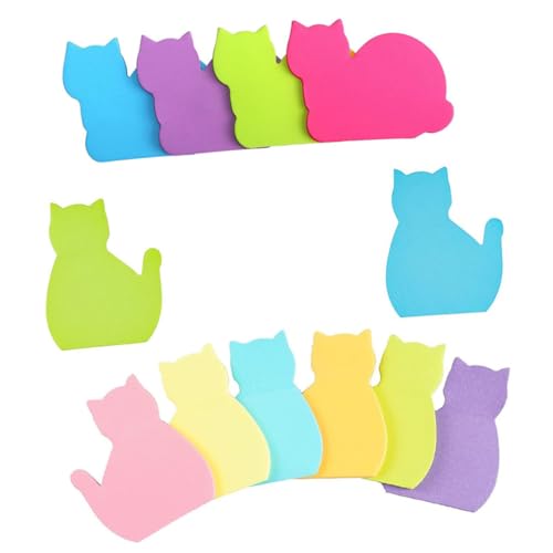 ARTIBETTER 12Stücke Kawaii Katzen Haftnotizen Tierformige Klebezettel Niedliche Anmerkungen für Büro Schule und Zuhause Zufällige Farben und Designs von Artibetter