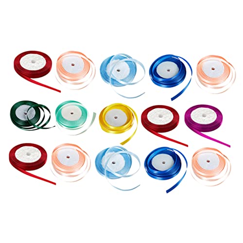 ARTIBETTER 15 Rollen Satin Geschenkband für Hochzeitsdekoration Diy Blumenverpackung Strapazierfähiges und Vielseitiges Bastelband Verschiedenen Farben für und Bastelprojekte von Artibetter