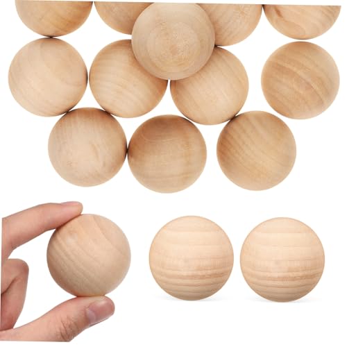 ARTIBETTER 15 Stück Kugel Aus Massivem Holz Holzperlen Basteln Diy-ball Runde Kugel Kleine Holzkugeln Unvollendete Holzkugel Unfertige Holzkugeln Bastelkugeln Aus Holz Holzformen Muhe Khaki von Artibetter