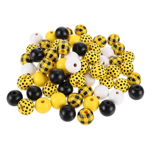 ARTIBETTER 150 Stück Holzperlen Set mit Buntem Muster Diy Schmuckzubehör Bastelperlen für Armbänder Dekoration Kinderfreundlich und Einfach zu Verwenden von Artibetter