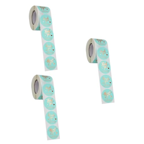 ARTIBETTER 1500 Stück Etikett Schwarzes Band Verpackungsaufkleber Danke Aufkleber Diy Aufkleber Danke, Runder Aufkleber Blue Kraftpapier von Artibetter