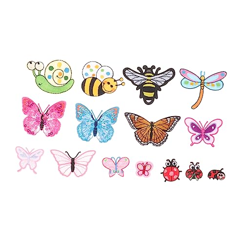 ARTIBETTER 15Stücke Gestickte Applikationen Schmetterling Bügelpatches für DIY Kleidung Dekorative Aufnäher und Reparaturflicken für Nähprojekte von Artibetter