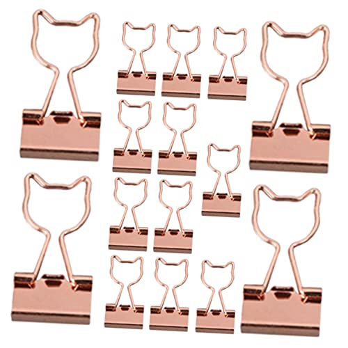 ARTIBETTER 15Stücke Teiliges Bunte Büroklammern Praktische Papierclips für Schüler und Büro Bindemittel Clips Roségold für Dokumente und Notizen von Artibetter