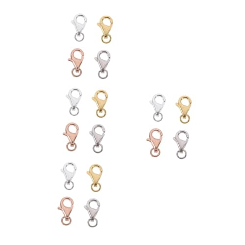 ARTIBETTER 16 Sätze Mini Karabiner Verschlüsse für Diy Armbänder und Roségold Lobster Clasp mit Biegeringen Schmuckzubehör für Bastelarbeiten von Artibetter