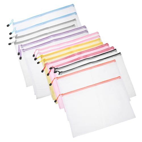 ARTIBETTER 16 Stück Aktenhalter A3 Reißverschlusstaschen Organisationstaschen Reißverschlusstasche Netztasche Mit Reißverschluss Aufbewahrungstaschen Für Netz Federmäppchen Netztasche Mit von Artibetter