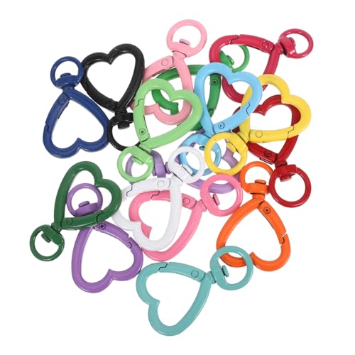 ARTIBETTER 16 Stück Teiliges Herz Karabiner aus Langlebiger Zinklegierung Drehbarer Feder-schnappverschluss Bunte Kleine Schlüsselanhänger Clips für DIY Schmuckherstellung und Zubehör von Artibetter