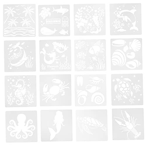 ARTIBETTER 16 Stück Teiliges Meeresbewohner Schablonen zum Malen Wiederverwendbare Diy Zeichenvorlagen für Erwachsene Leichtes Pet Material für Wand Karten und Bastelkunst von Artibetter