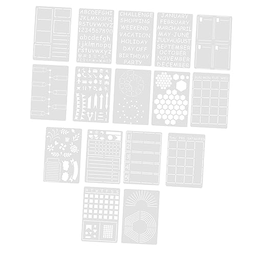 ARTIBETTER 16 Stück Teiliges Wiederverwendbare Schablonen für Diy Malvorlagen Kunststoff Hohl Schablonen für Scrapbooking Planer und Projekte von Artibetter