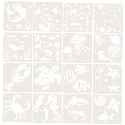 ARTIBETTER 16Stücke Meer Thema Malerei Vorlagen für Wandgestaltung Wiederverwendbare Schablonen für Dekoration für Bastelprojekte und Kunstwerke ARTIBETTER 16Stücke Meer Thema Malerei Vorlagen für Wandgestaltung Wiederverwendbare Schablonen für Dekoration für Bastelprojekte und Kunstwerke von Artibetter