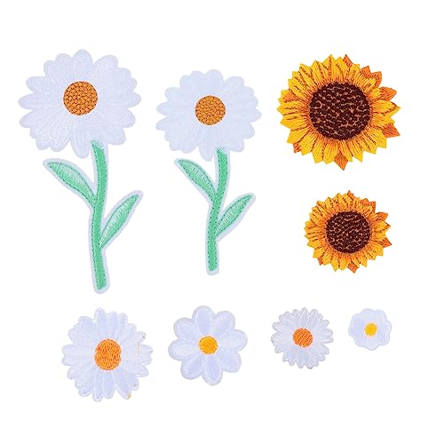 ARTIBETTER 16Stücke Teiliges Bestickte Daisy Patches Dekorative Stoffaufnäher für Kleidung und Bastelprojekte Selbstklebend Verschiedene für DIY Accessoires von Artibetter
