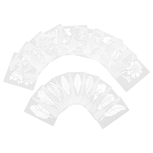 ARTIBETTER 18 Stück Blatt Blumen Vorlagen Malvorlagen Schablonen Wiederverwendbare Textur Malschablone DIY Malschablone Wiederverwendbare Blumenschablone Blattvorlagen Zum Bemalen Des von Artibetter