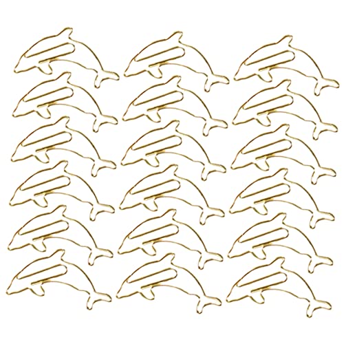 ARTIBETTER 18 Stück Teiliges Dekorative Büroklammern Kreative Metallklammern Cartoon Design Goldene Delfinform für Diy Dokumente und von Artibetter