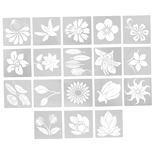 ARTIBETTER 18 Stück Teiliges Schablonen für Erwachsene Wiederverwendbare Malschablonen mit Eleganten Blumenmustern für DIY Kunsthandwerk und Wanddekoration von Artibetter