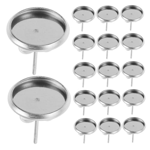 ARTIBETTER 180 Stück Edelstahl Ohrstecker Rohlinge Flach Rund Lünette Fassung Ohrstecker Grundform für DIY Schmuckherstellung Langlebig Leicht Poliert Vielseitig für Cabochon-earstuds von Artibetter