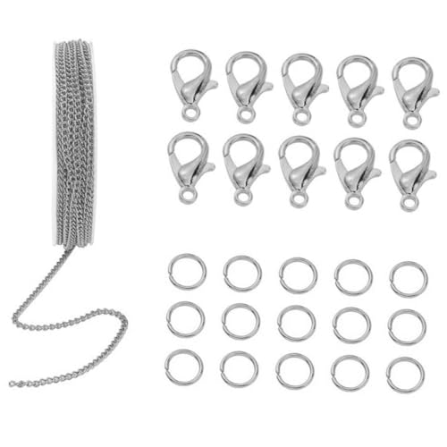 ARTIBETTER 1Satz DIY Schmuckzubehör mit Edelstahlketten und Lobster Clips für Halsketten Armbänder und Bastelprojekte für DIY Schmuckherstellung und von Artibetter