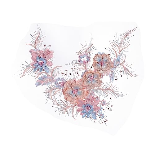 ARTIBETTER 1Stück Handgefertigte Patch Applikationen Hochwertigem Netzstoff mit Perlen für Kleidung Kostümverzierung Elegantes Design Vielseitig Einsetzbar von Artibetter