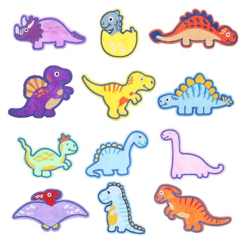 ARTIBETTER 2 Aufnäher In Dinosaurierform Bestickte Aufnäher Rucksack Aufnäher Dinosaurier Aufnäher Für Kleidung Dinosaurier Stoff Kleidungsaufnäher Für Jungen Süße Dekorative Aufnäher von Artibetter