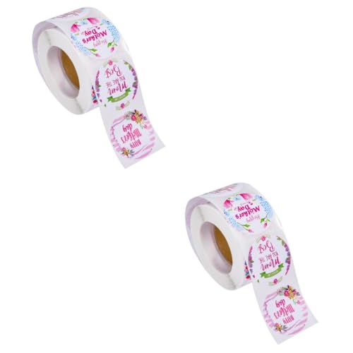 ARTIBETTER 2 Rollen Aufkleber Etikett Allzweck runden sticker muttertag geschenkverpackung Geschenkboxdekoration sticker geschenksticker verpackungen für Klebeband von Artibetter